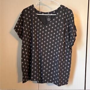 J Jill Luxe Supima Pleat-back tee Gray Lavender size XL